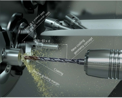 Broca para taladrado de agujeros profundos de acero inoxidable en un solo paso