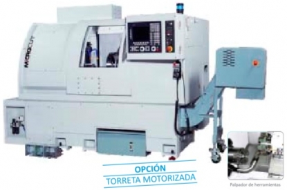 Tornos de bancada inclinada con opción de torreta motorizada