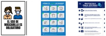 Carteles con indicaciones de prevención personalizables