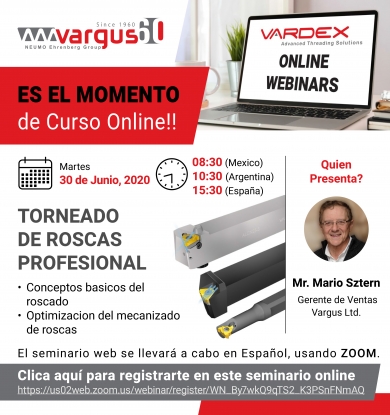 Webinar sobre torneado de roscas en castellano