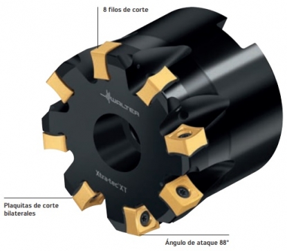 Fresa de planear con plaquitas de corte pequeñas