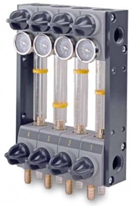 Caudalímetro de 0 – 8 litros por minuto por circuito