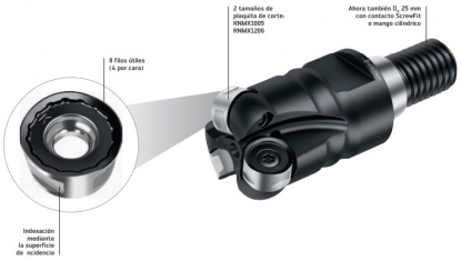 Fresas de copiar con plaquitas redondas altamente universales