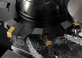 Herramienta con refrigerante interior para fresado de dos cortes y planeado