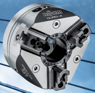 Plato DURO-A de tres garras con agujero pasante de accionamiento automático de Röhm