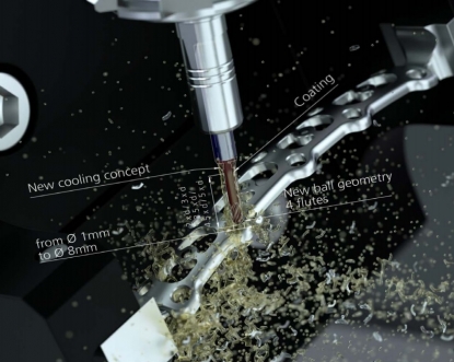 Herramienta de fresado HSPC para materiales difíciles de mecanizar CrazyMill Cool Ball - Z4