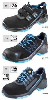 Zapatos de seguridad con material exterior con microfibras muy ligeras