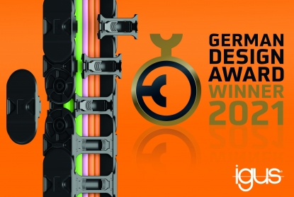 Las cadenas portacables de la serie E4Q de igus, galardonadas con el 'German Design Award'