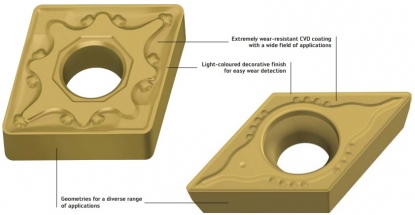 Plaquitas intercambiables para aplicaciones de torneado en ISO P e ISO K