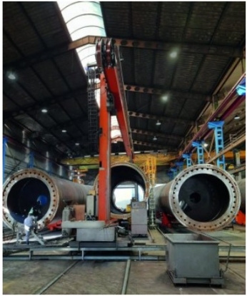 Las soluciones de movimiento lineal de NSK facilitan la soldadura de torres de turbinas eólicas