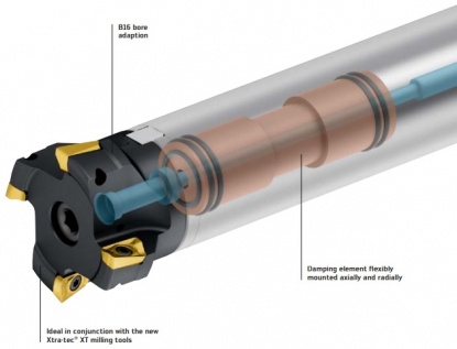 Adaptador/barra de taladrado con amortiguación de vibraciones