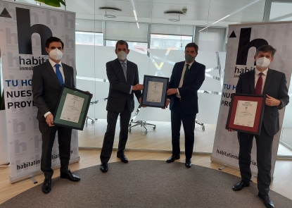 Aenor certifica a Habitat Inmobiliaria en gestión de la calidad, el medio ambiente y la seguridad