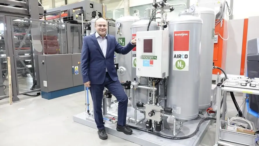 Producción propia de nitrógeno con un generador de N2; posible gracias a Bystronic