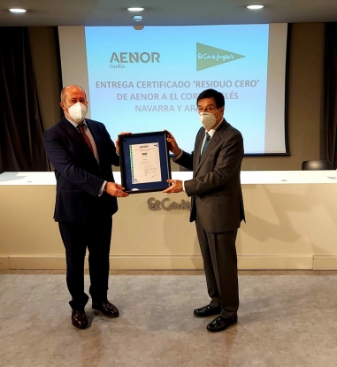 El Corte Inglés obtiene el certificado 'Residuo Cero' para Aragón y Navarra por parte de Aenor