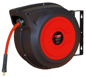 Enrollador de manguera automático en carcasa de plástico