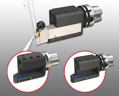 Portaherramientas para máquinas multitarea con conductos de refrigerante con entrada por la parte inferior