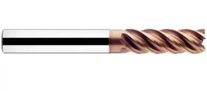 Fresa en metal duro con 5 labios y extralarga para aceros inoxidables y superaleaciones