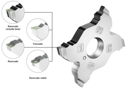 Plaquitas de corte con formas especiales