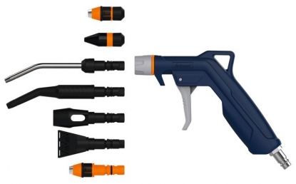 Pistola de soplado con juego de boquillas de 7 piezas