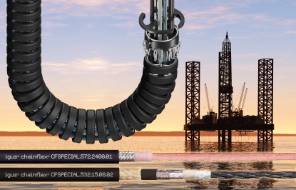 Conjunto de cables de motor, datos e híbridos para cadena en aplicaciones en alta mar