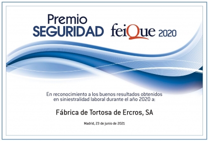 Feique otorga su premio de seguridad a las fábricas de Ercros en Tortosa y Almussafes