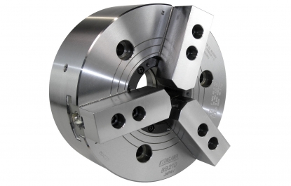 Plato automático de 3 garras de 254 mm con gran paso de barra