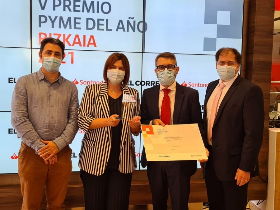 IZAR reconocida por Banco Santander, Cámara de Comercio, Grupo Vocento y Diputación Foral de Bizkaia, como premio pyme del Año 2021 en Bizkaia