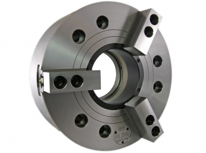 Plato automático de 3 garras de 450 mm con gran paso de barra