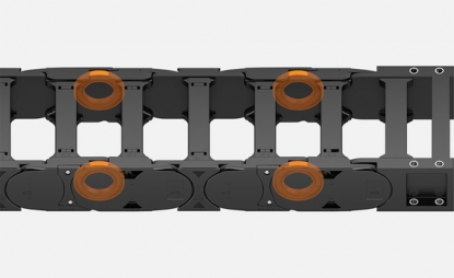 Cadena portacables con ruedas con nuevos eslabones