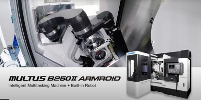 Máquina de torneado y fresado con robot integrado Multus B250II Armroid de Okuma