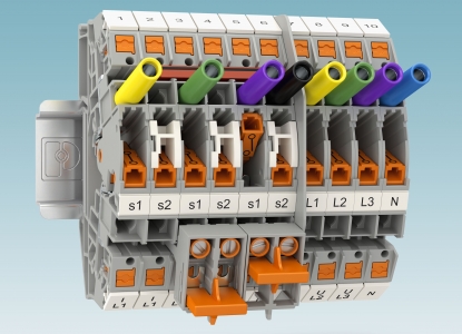 Bornas de medición con conexión “push-in” lateral