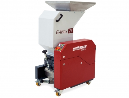 Granuladores compactos para el reciclaje de materiales que se sitúan junto a la prensa de inyección