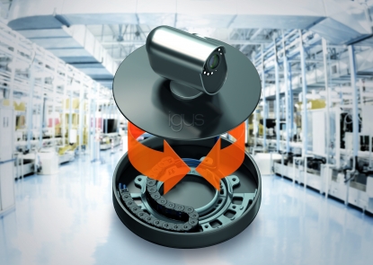 Sistema de suministro de energía rotatorio para movimientos complicados en cables y tubos