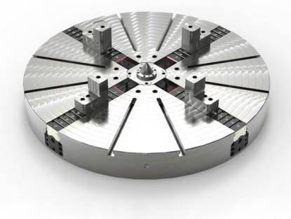 Platos de 4 garras independientes con mayor anchura de las garras y diámetro del husillo