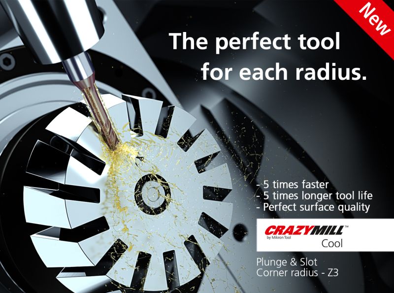 La exitosa serie de fresas CrazyMill Cool Plunge & Slot se amplía con una variante tórica