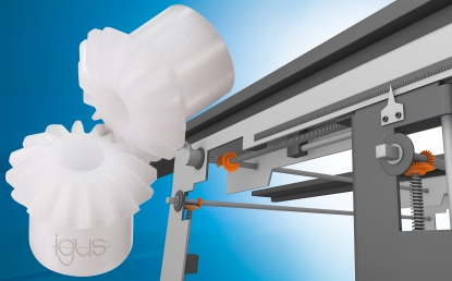 Engranajes cónicos de polímero de alto rendimiento para el accionamiento sin lubricación