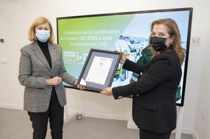 Aenor certifica la calidad de la gestión de i-DE, la compañía de distribución eléctrica de Iberdrola