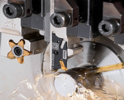 Portaherramientas para tornos de decoletaje y minilamas de doble asiento para tronzado de barras