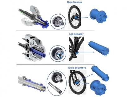 Mandriles expansibles o platos pinzas para mecanizado de componentes para bicicletas