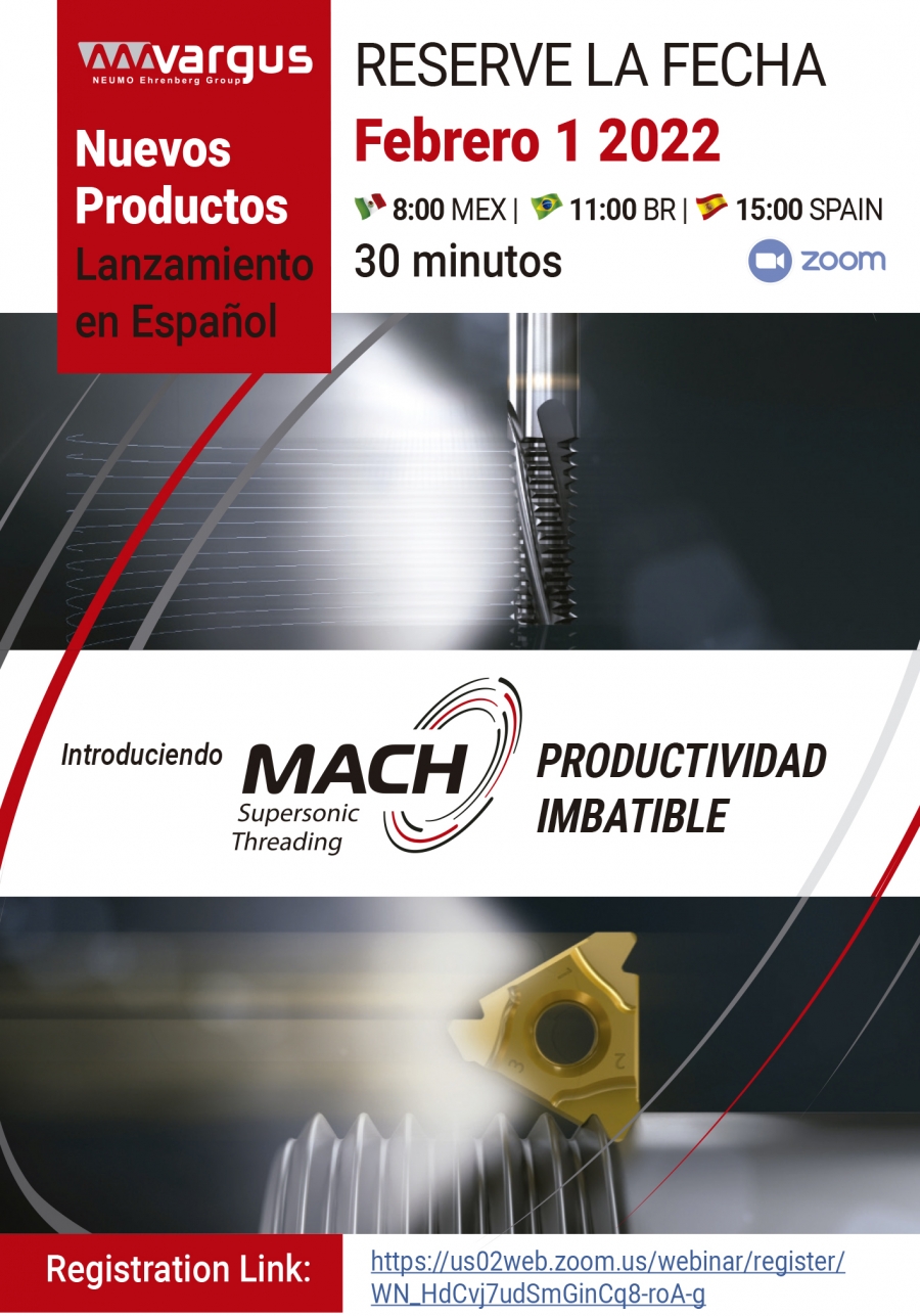 Webinar en castellano sobre torneado y fresado supersónico de roscas 