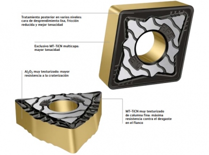 Calidades de torneado robustas para acero y resistentes al desgaste