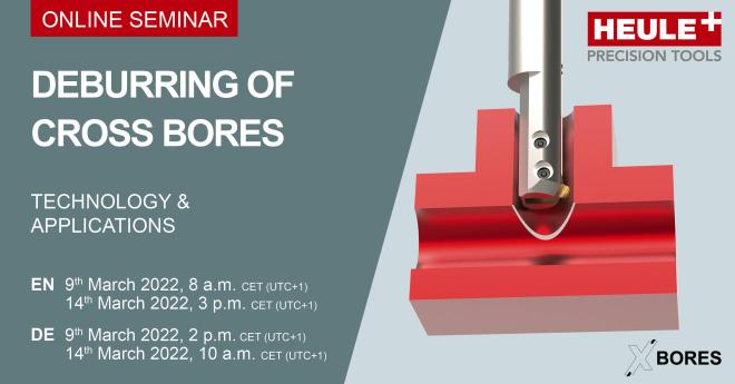 Heule organiza un webinar sobre desbarbado de orificios cruzados