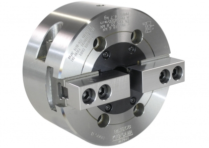 Plato automático de 2 garras de 165 mm con paso de barra de 28 mm