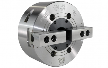 Plato automático de 2 garras de 215 mm con paso de barra de 45 mm