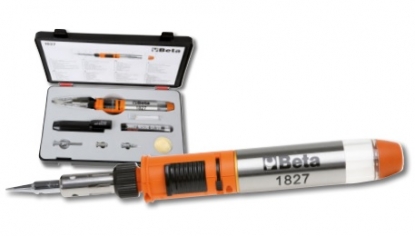 Soldador de gas con 7 accesorios en maleta con base suave en polietileno celular