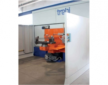 Célula de rebabado de piezas de fundición de hierro con sistema de manipulación de la herramienta