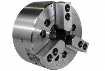 Plato automático de 3 garras de 169 mm con paso de barra de 45 mm