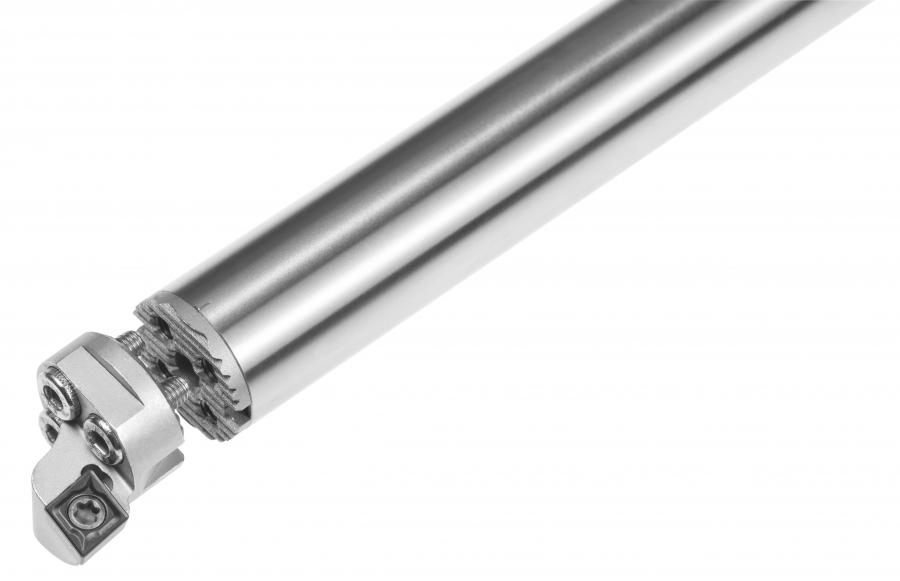 La barra de mandrinar con amortiguación de vibraciones GARANT Master Mute absorbe las vibraciones en tiempo real