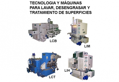 Tecnología y máquinas para lavar y desengrasar y para tratamiento de superficies