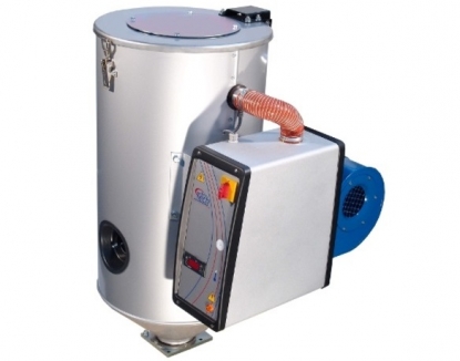 Secador de aire caliente montado sobre tolva de Main Tech